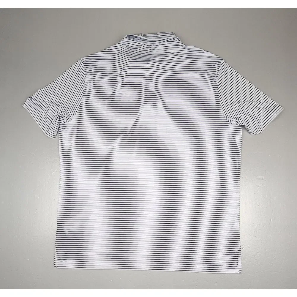 RLX Ralph Lauren Polo Shirt Mens XL. Shadow Glen GC White‎ Black Striped.